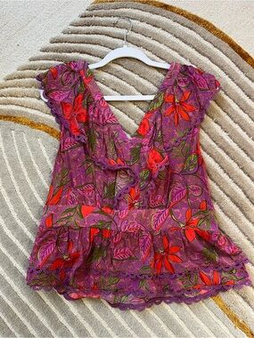Floral Ruffle Women's Top